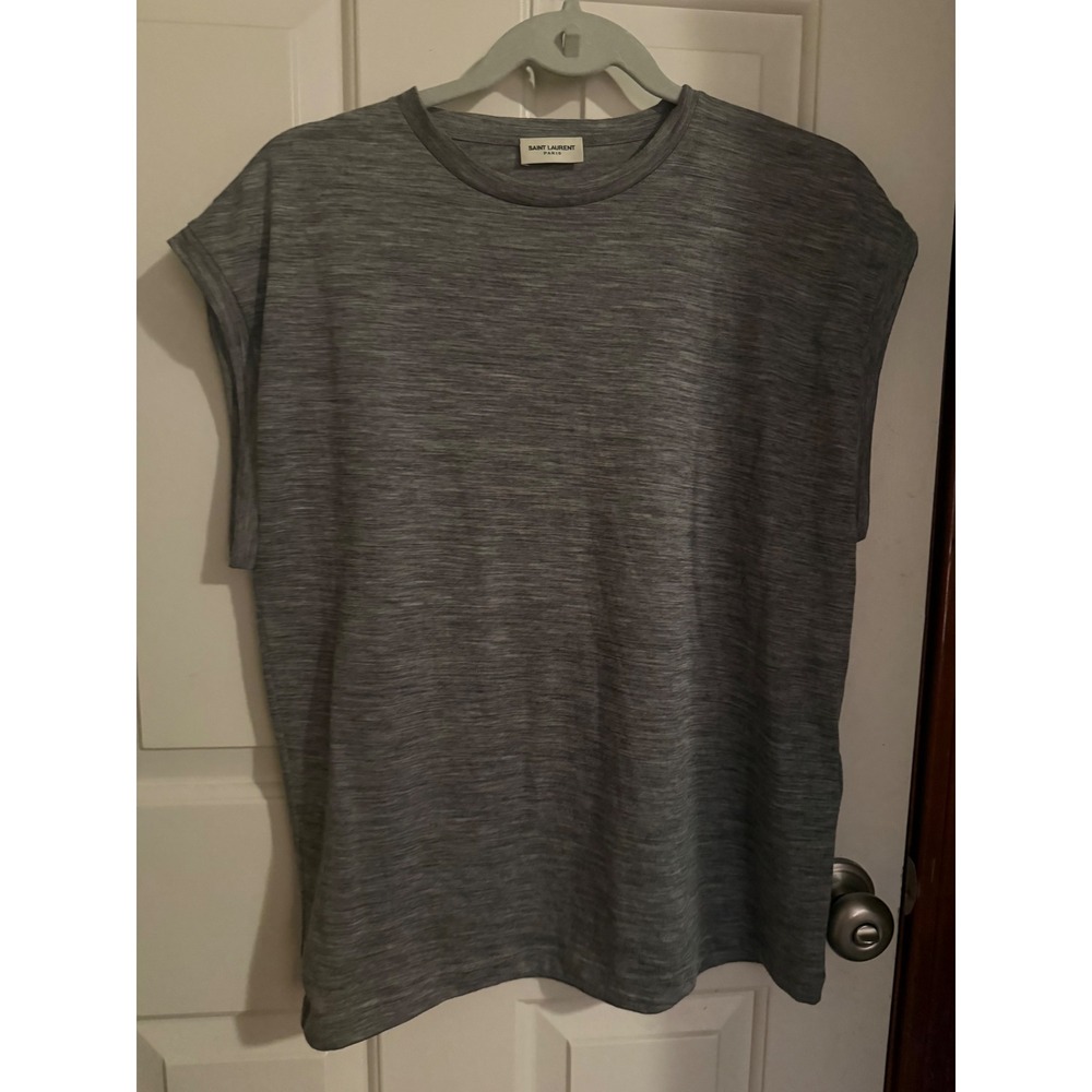 YSL heathered gray tee w flaw STEAL